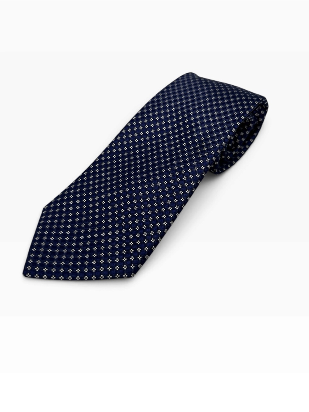 Eagle Shirtmakers Navy Micro-Pattern Silk Tie